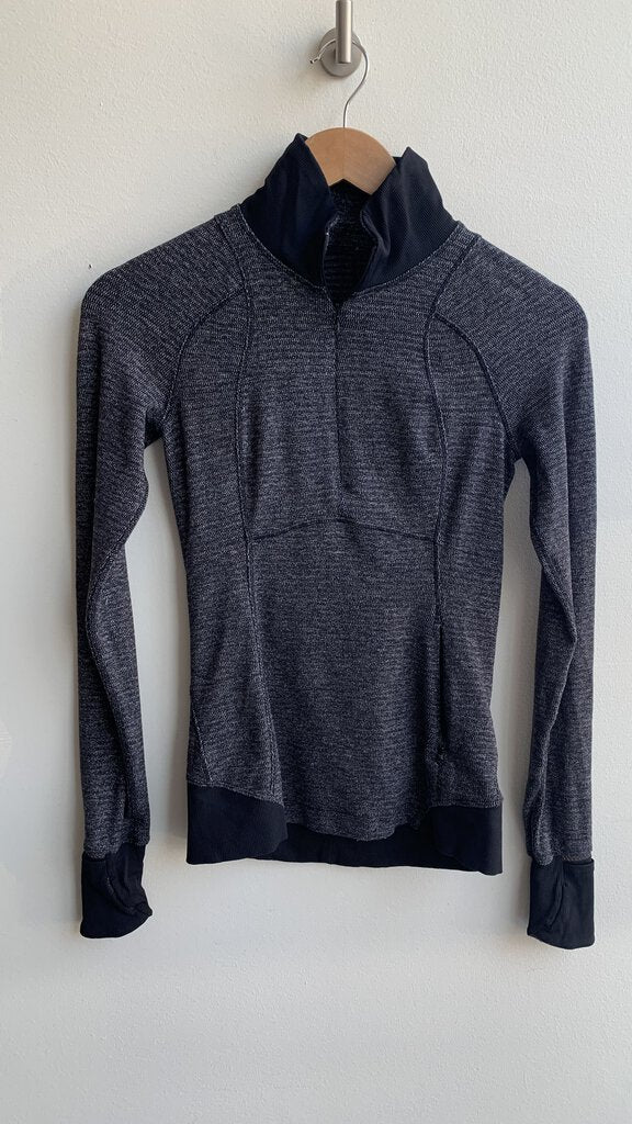 Lululemon Heathered Charcoal 1/4 Zip Long Sleeve Pullover - Size 2