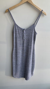 Golden by Tna Melange Grey 1/4 Snap Thin Strap Dress - Size X-Small