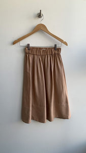 Wilfred Brown Silk Knee Length Skirt - Size X-Small