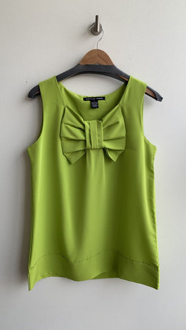 Antilia Femme Chartreuse Bow Detail Tank Blouse - Size Large