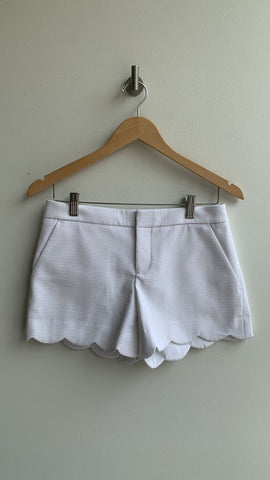 Club Monaco White Scallop Trim Shorts - Size 0