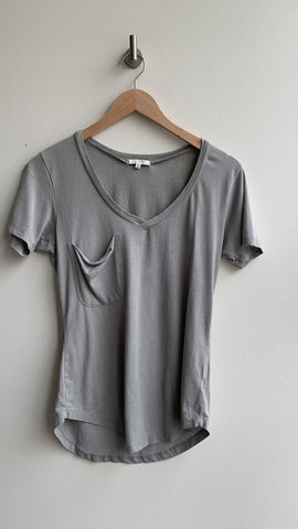 Z Supply Grey V-Neck Pocket Tee - Size X-Small