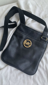 Michael Kors Black Mini Gold Logo Crossbody