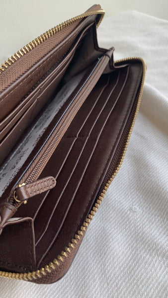 Michael Kors Brown MK Monogram Zip Wallet