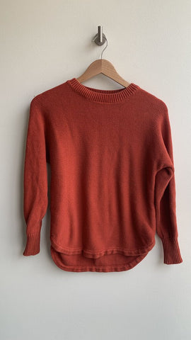 Philosphy Dark Orange Curved Hem Sweater - Size X-Small