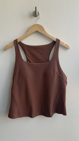 Lululemon Brown Racerback Tank with Built-in-Bra - Size 14