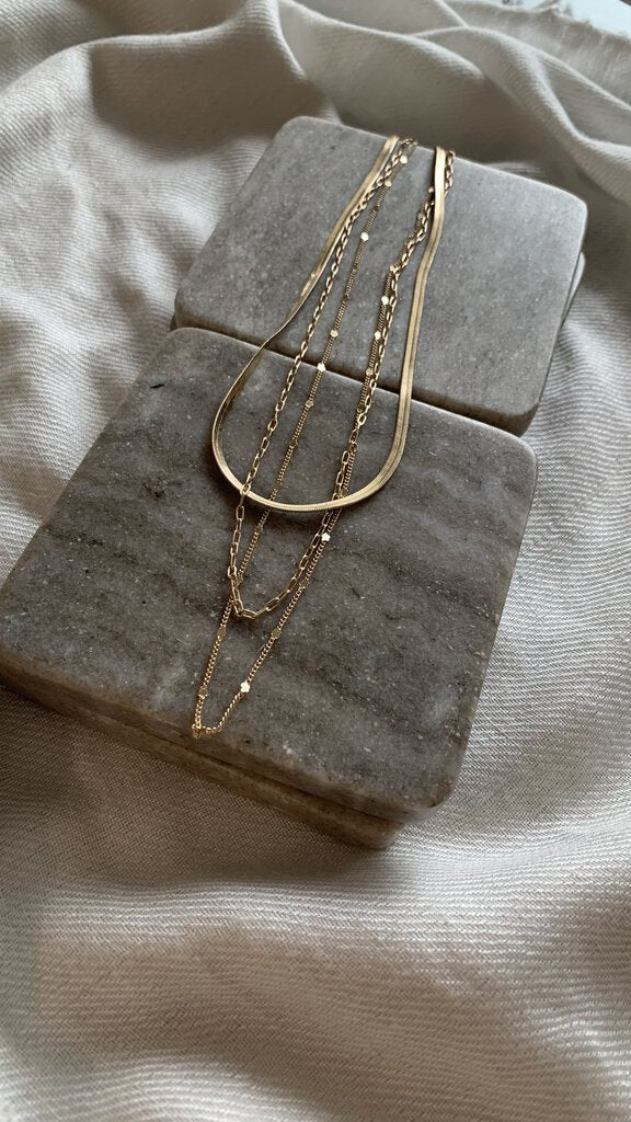 Gold Triple Layer Necklace