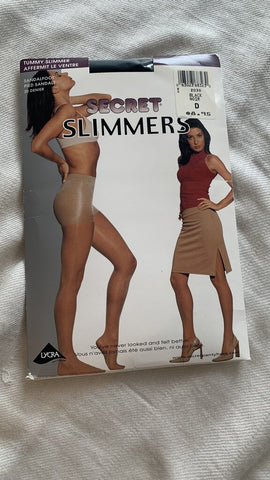 Secret Slimmers Black Tights - Size D (NIB)