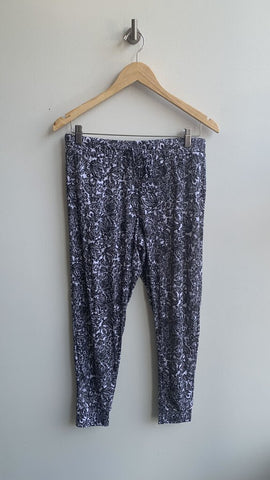 Tahari Black/White Printed Joggers - Size Medium