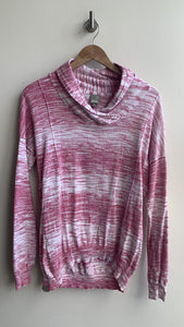 Bench White/Pink Cowl Neck Sweatshirt - Size Large