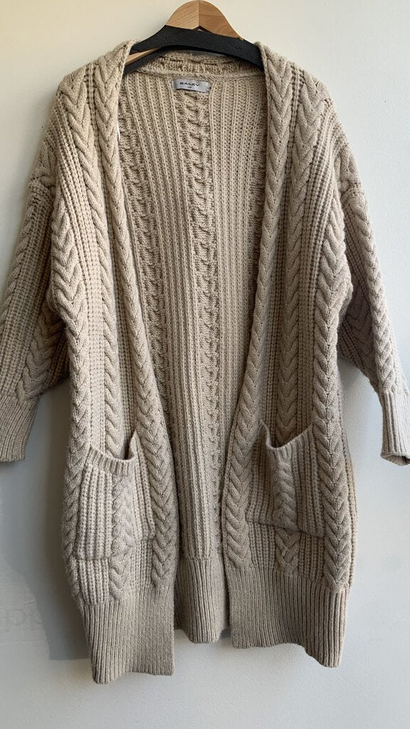 Pre-Owned Bailey Oatmeal Chunky Knit Cardigan - Size Large