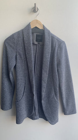 Pre-Owned Dynamite Heatehred Grey Open Front Knit Blazer - Size X-Small