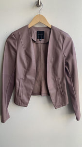 Pre-Owned Dynamite Mauve Faux Leather Open Front Jacket - Size X-Small