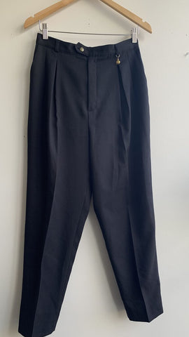 Pre-Owned V.I.Petites Vintage Black High-Waisted Trousers - Size 12