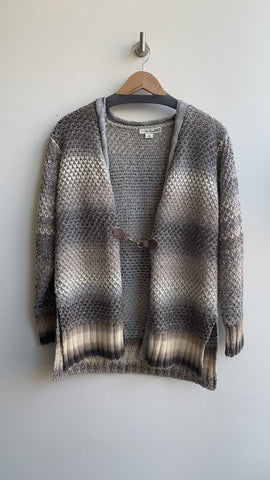 Pre-Owned Simply Noelle Pink/Grey Knit Clasp Front Cardigan - Size L/XL