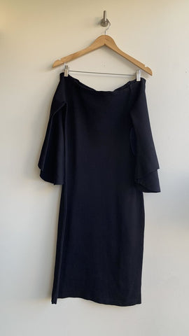 Pre-Owned Rachel Roy Black Off-the-Shoulder Bell Sleeve Dress (NWT)- Size XL