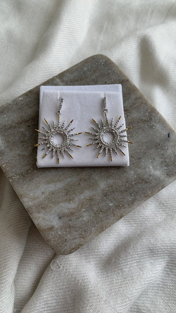 Pre-Owned Paris Jewellers Silver 925 Sunburst Earrings