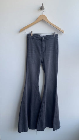 Pre-Owned Free People Black Ultra-Flare Jeans (NWT)- Size 24