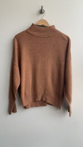 Pre-Owned La Miel Rust Mock Neck Relaxed Fit Sweater - Size Medium