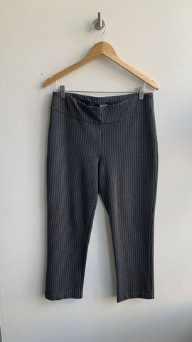 Pre-Owned Lois Denim Grey/White Pinstripe Pull-On Pants - Size 9