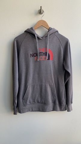 Pre-Owned The North Face Grey Logo Hoodie -Size Medium