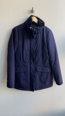 Pre-Owned Jessica Simpson Navy Zip/Snap Front Winter Coat - Size Medium