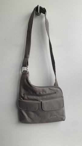 Pre-Owned Travelon Grey Double Front Pocket Travel Crossbody