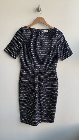 Pre-Owned People Tree Black/White Printed Short Sleeve Dress - Size 10