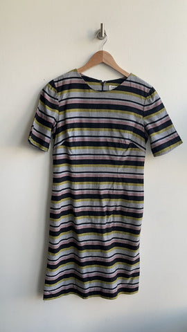 Pre-Owned People Tree Multi-Colour Striped Short Sleeve Dress - Size 10