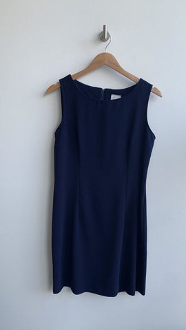 Pre-Owned Vintage Jessica Navy Sleeveless Sheath Dress - Size 12