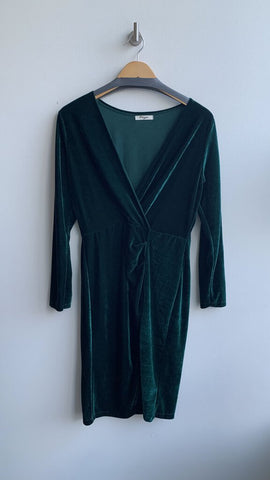 Pre-Owned Koya Emerald Green Velvet Long Sleeve Dress - Size Large (Estimated)