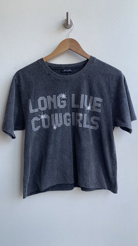 Pre-Owned Zutter Grey 'Long Live Cowgirls' Graphic Tee - Size Small