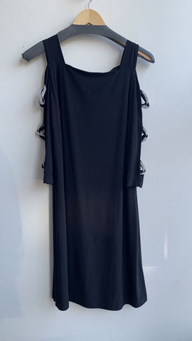 Pre-Owned MSK Black Rhinestone Cut-Out Sleeve Dress - Size Medium