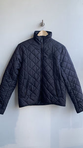 Pre-Owned Ralph Lauren Sport Black Quilted Zip Front Jacket - Size Medium