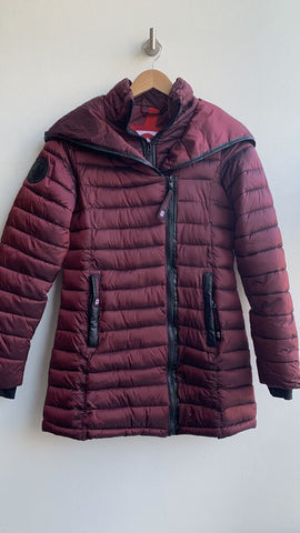 Pre-Owned Canada Weather Gear Burgundy Double Zip Puffer Coat - Size Small