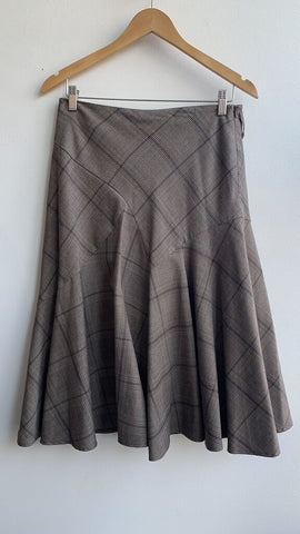 Pre-Owned Jessica Brown Plaid Fit & Flare Skirt - Size 6P