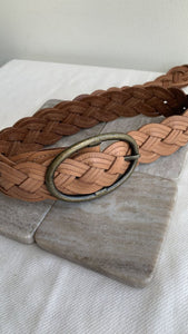 Pre-Owned Shiso Mi Brown Braided Leather Belt - Size S/M