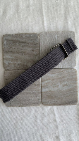 Pre-Owned Charcoal Fabric Belt