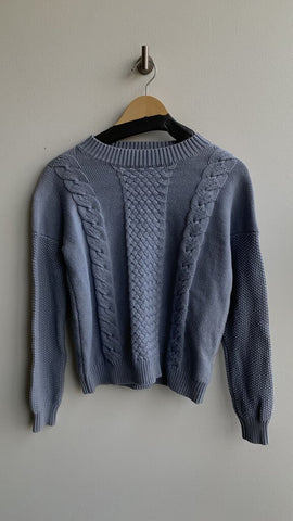 Pre-Owned rhythm Light Blue Knit Ribbed Trim Sweater - Size X-Small