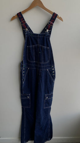 Pre-Owned Vintage 90s Tommy Jeans Dark Wash Cargo Pocket Denim Overalls - SIze 28