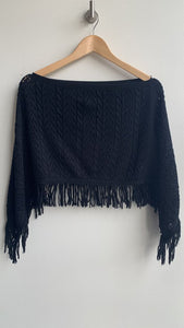 Pre-Owned Black Knit Shawl - One Size