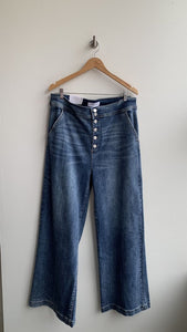 Risen Jeans Mid-Blue 'Eric' Wide Leg Slit Pocket Jeans (NWT)- Size 2XL