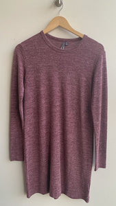 Pre-Owned Orb Heathered Burgundy Long Sleeve Dress - Size Small