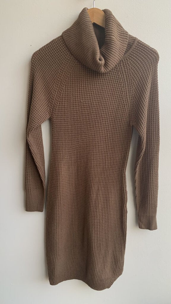 Pre-Owned Dex Brown Turtleneck Sweater Dress - Size Small