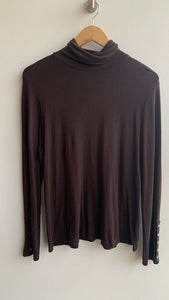 Pre-Owned Windsmoor Dark Brown Button Cuff Turtleneck - Size Medium