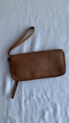 Pre-Owned Free People Brown Fold Open Vegan Leather Wallet