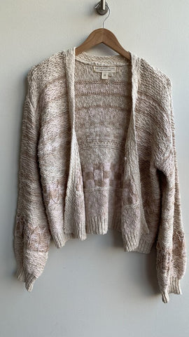 Pre-Owned Saltwater Luxe Cream Knit Balloon Sleeve Sweater- Size Medium