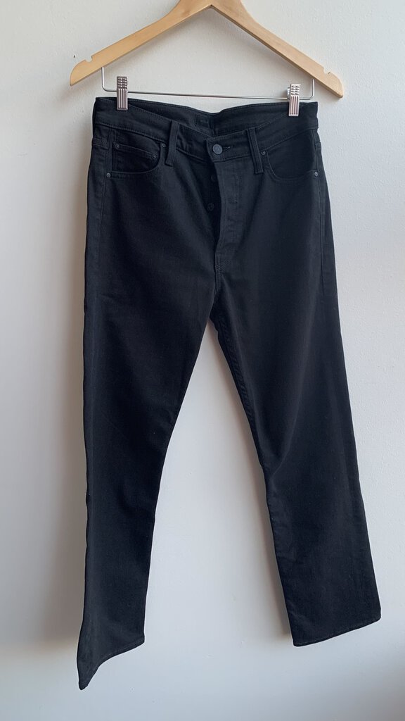 Pre-Owned Mother Denim Black 'The Tomcat Ankle' Jeans- Size 28