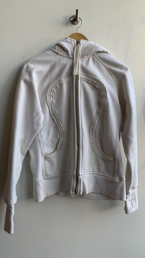 Pre-Owned Lululemon White Scuba Zip Up Hoodie Special Edition- Size Large (Estimated)