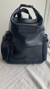 Pre-Owned Hunter Navy Blue Rubberized Leather Backpack